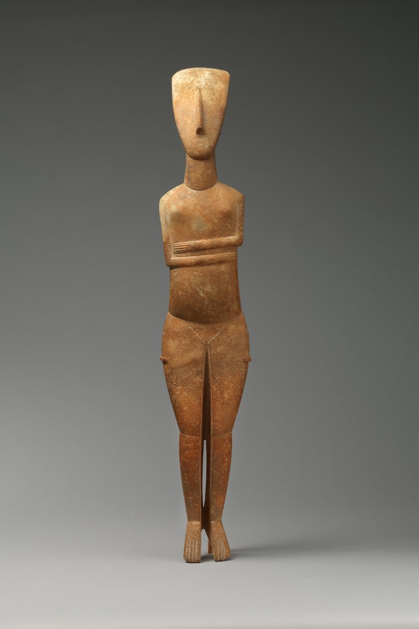 Figura feminina, 2600-2400 a.C. (mármore) de Cycladic Cycladic
