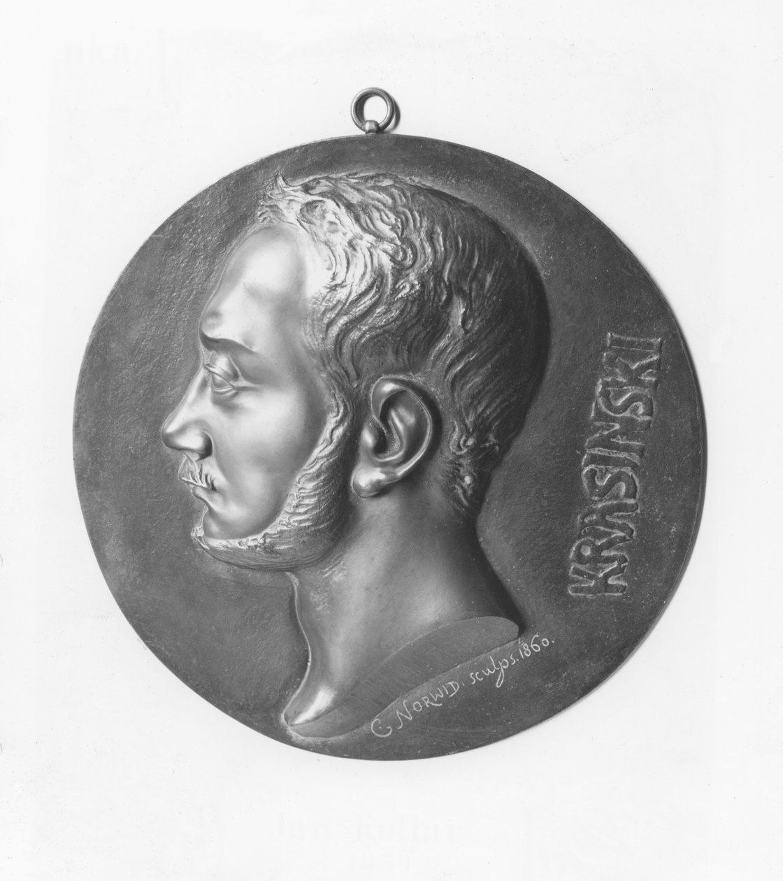 Medalhão de Zygmunt Krasiski (bronze) de Cyprian Kamil Norwid
