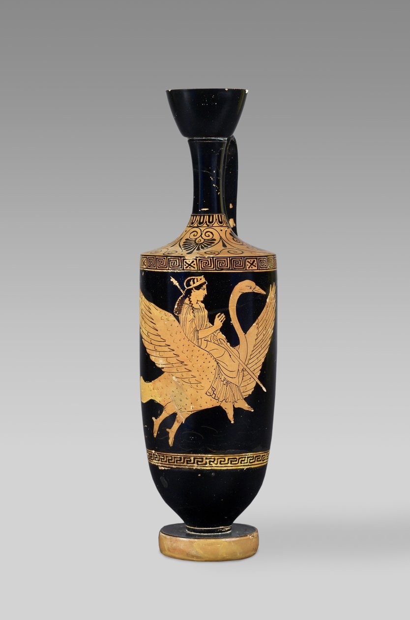 Lekythos ático de figuras vermelhas representando Afrodite montando um cisne voador (cerâmica) de Cypriot