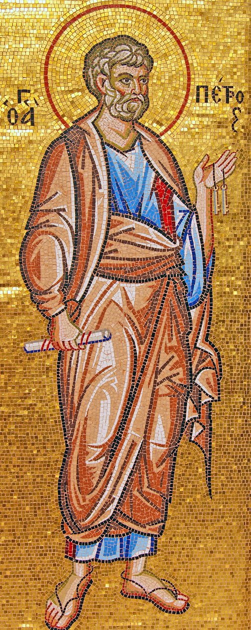 São peter, segurando, a, teclas, para, céu, Kykkos, mosteiro, Troodos, montanhas, chipre, (mosaic) de Cypriot