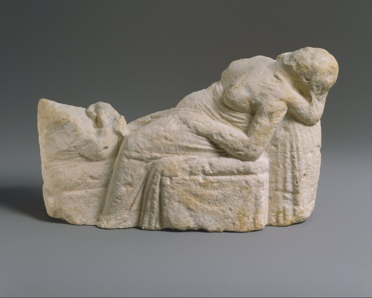 Estatueta helenística de uma cena de parto, c.310-30 a.C. (calcário) de Cypriot Cypriot
