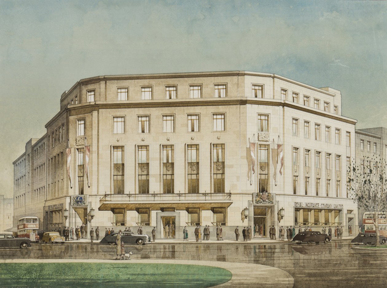The Royal Insurance Company, Plymouth, com projeto de Thomas Smith Tait de Cyril Farey
