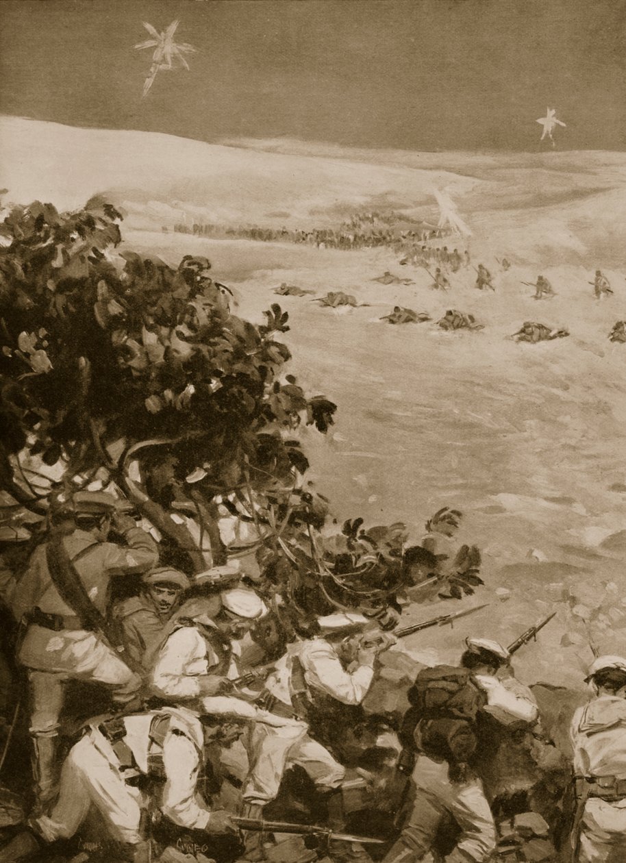 Encontro entre postos avançados italianos e turcos: guerra turco-italiana de Cyrus Cuneo