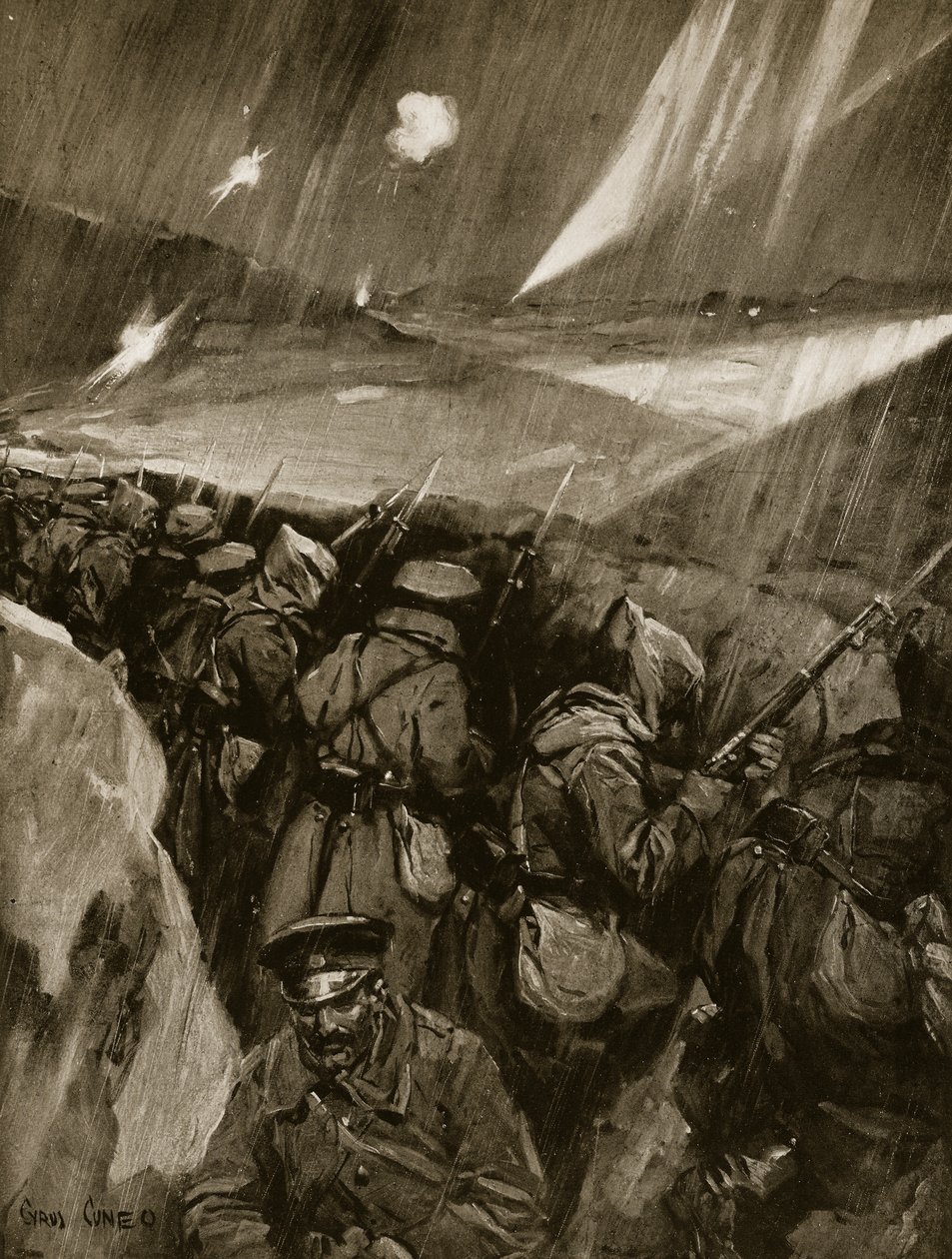 Búlgaros sitiando Adrianópolis, 1912-1913 de Cyrus Cuneo