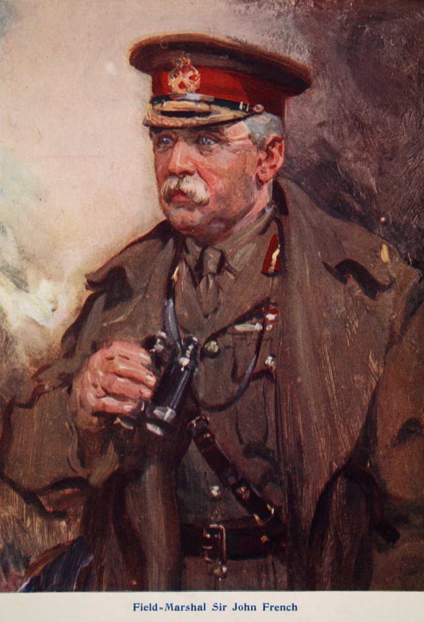 Marechal-de-campo Sir John French, ilustração de &39;Told in the Huts: The YMCA Gift Book&39;, publicado em 1916 de Cyrus Cuneo