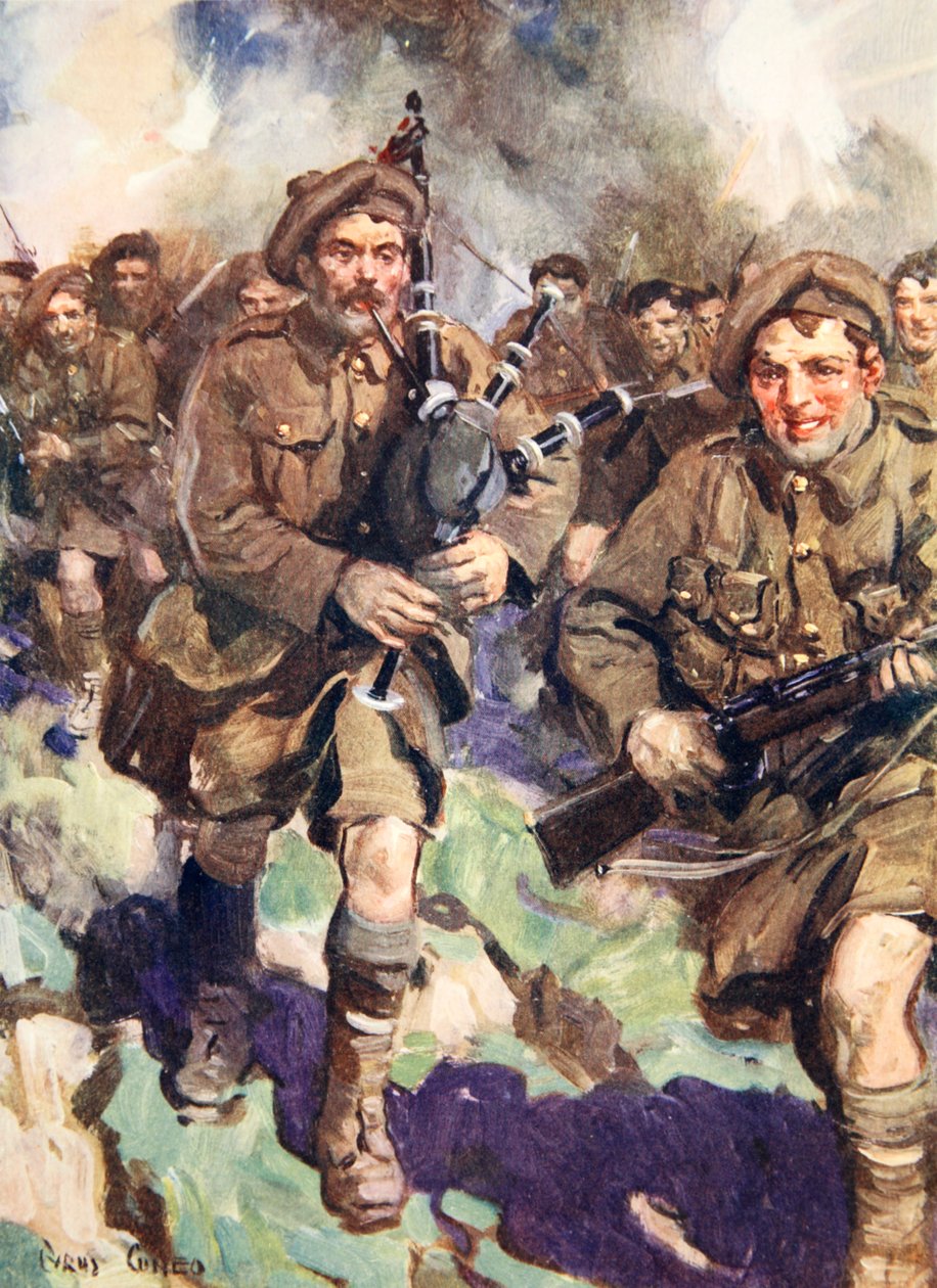 Flautista galante que lidera a carga (cor litho) de Cyrus Cuneo
