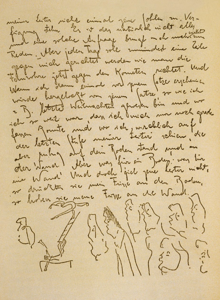 Manuscrito de Franz Kafka, c.1910 (tinta sobre papel) de Czech School