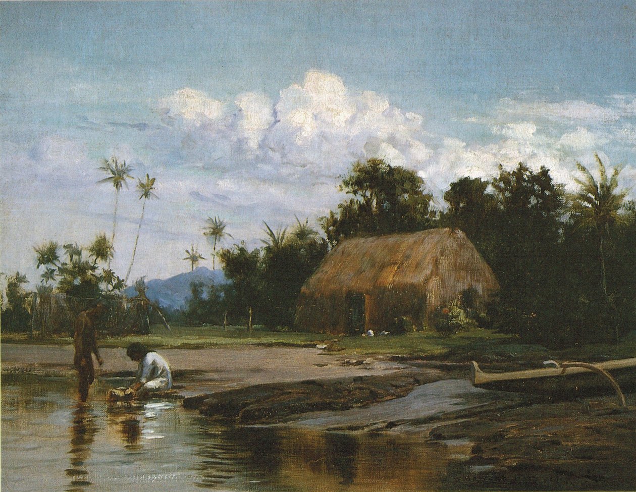 Casa de grama com dois figuresn de D. Howard Hitchcock