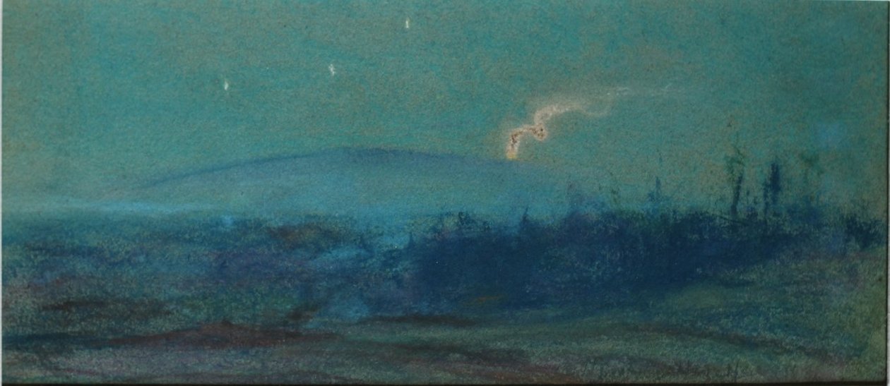 Erupção do Kilauea à noite de D. Howard Hitchcock