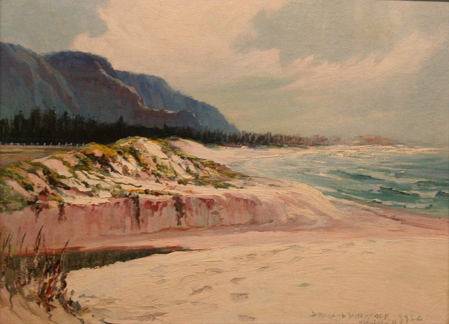 A praia em waimanalo de D. Howard Hitchcock