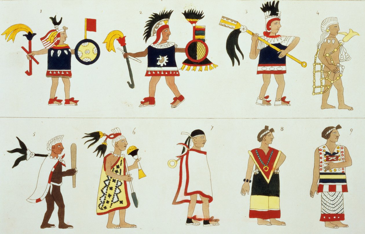 Montezuma II (1466-1520) como representado em um códice anônimo no Vaticano de D.K. Bonatti