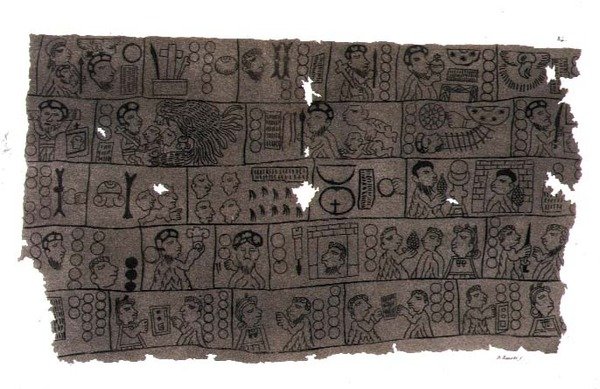 Calendário Cristão no estilo Hieroglífico Azteca (litho) de D.K. (after) Bonatti