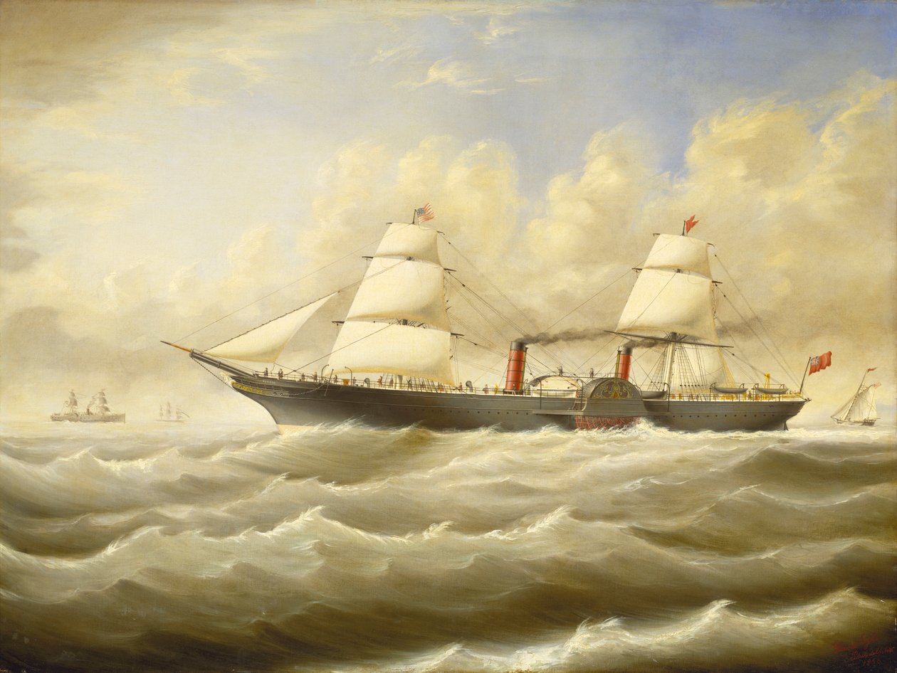 O navio a vapor "Persia" numa brisa de D. Lyle