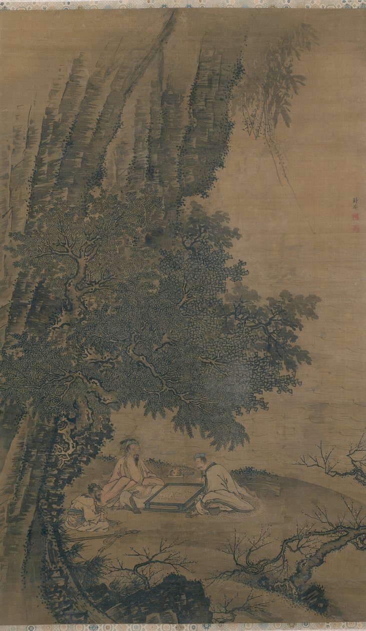 Paisagem com imortais taoístas jogando Weiqi de Dai Jin