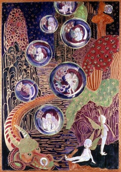 Placa de brilho Wedgwood Fairyland, c.1917 (china de osso) de Daisy Makeig Jones