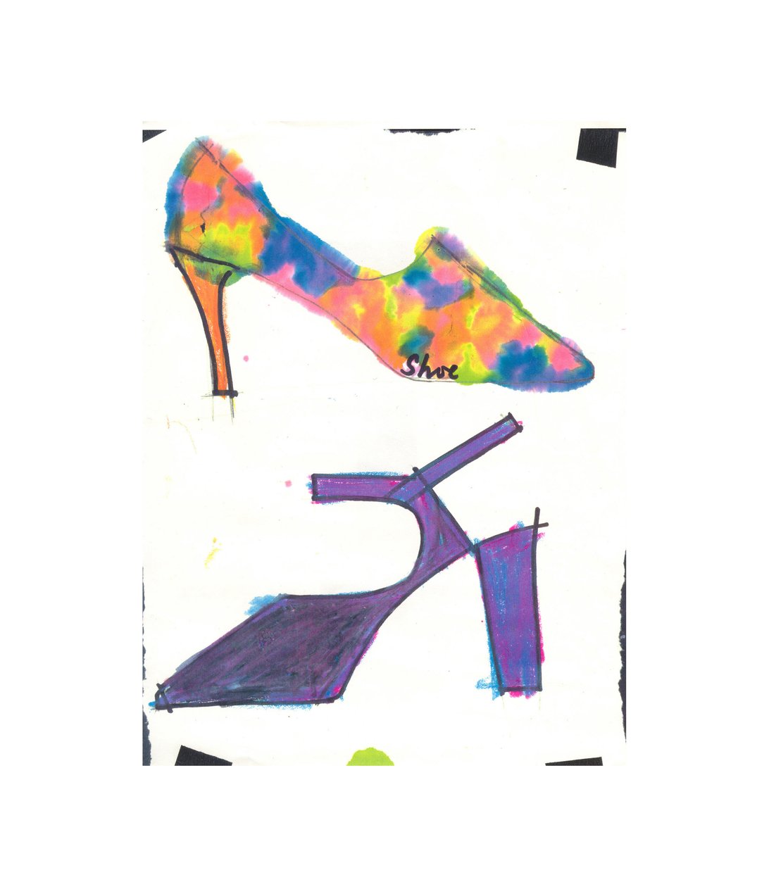 2 Sapatos (ponta de feltro e aguarela) de Daisy de Villeneuve