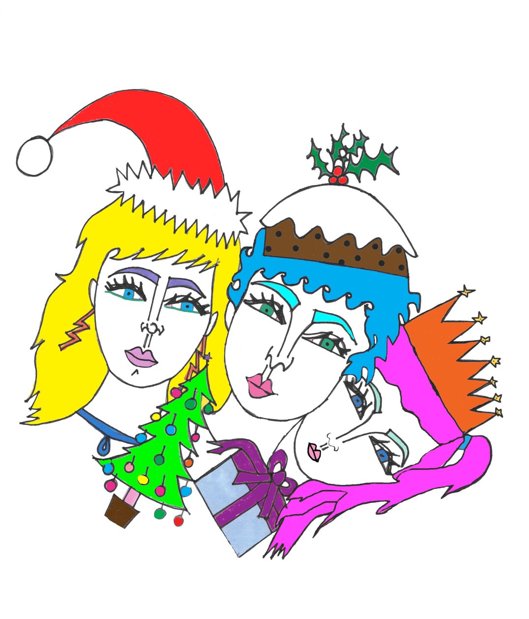 Natal, 2018 (caneta de feltro sobre papel) de Daisy de Villeneuve