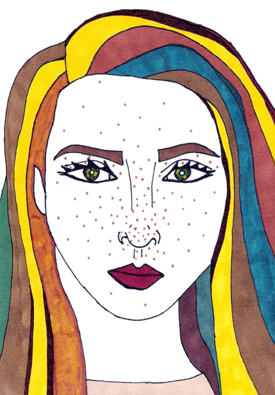 Autorretrato (técnica mista) de Daisy de Villeneuve