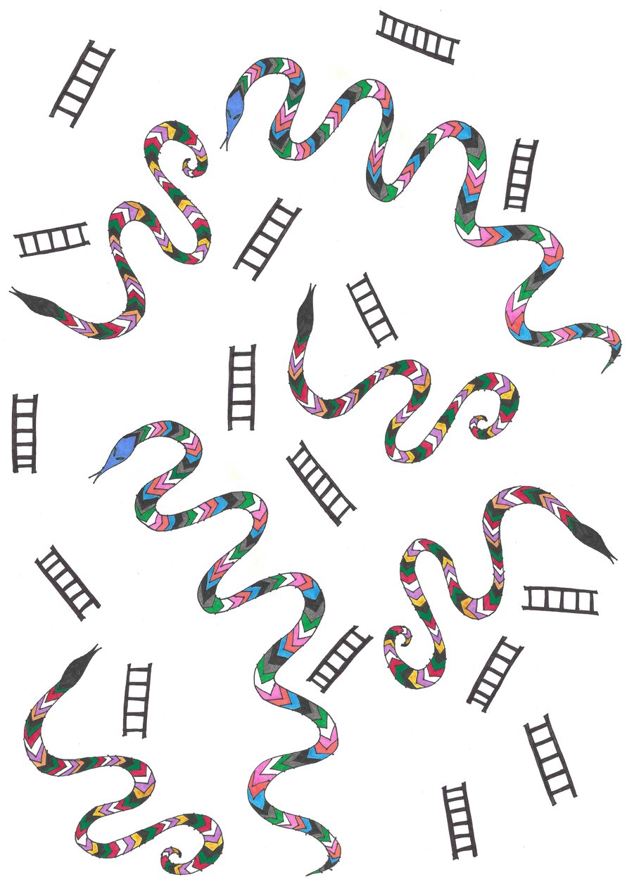 Snakes  Ladders, 2024 (técnica mista) de Daisy de Villeneuve