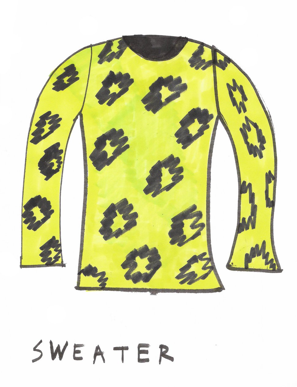 Camisola (caneta de feltro sobre papel) de Daisy de Villeneuve