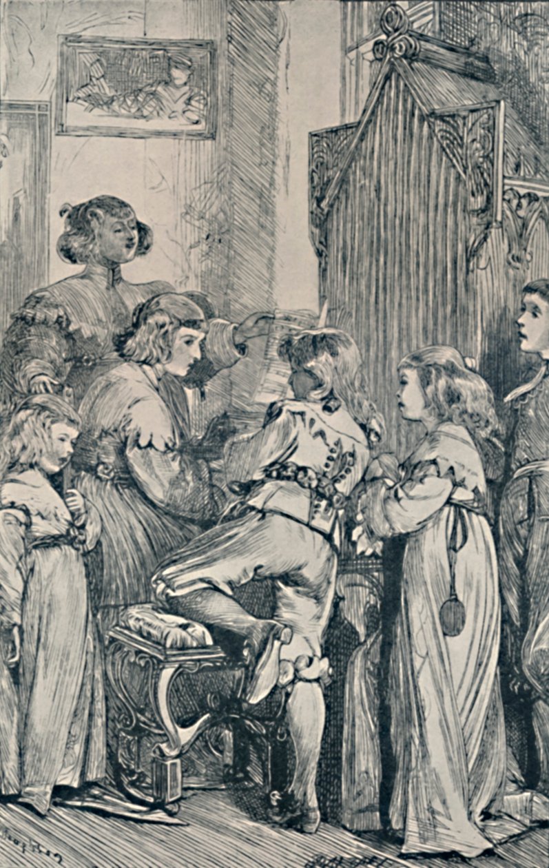 Alegria. Frontispício para os pensamentos dourados de Fontes douradas, 1867, 1923 de Dalziel Brothers