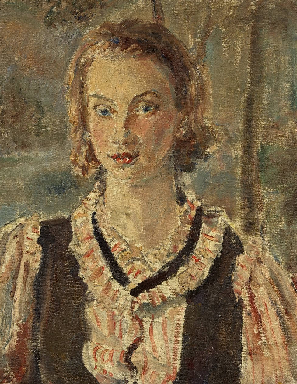 Retrato de uma rapariga (óleo sobre tela) de Dame Ethel Walker