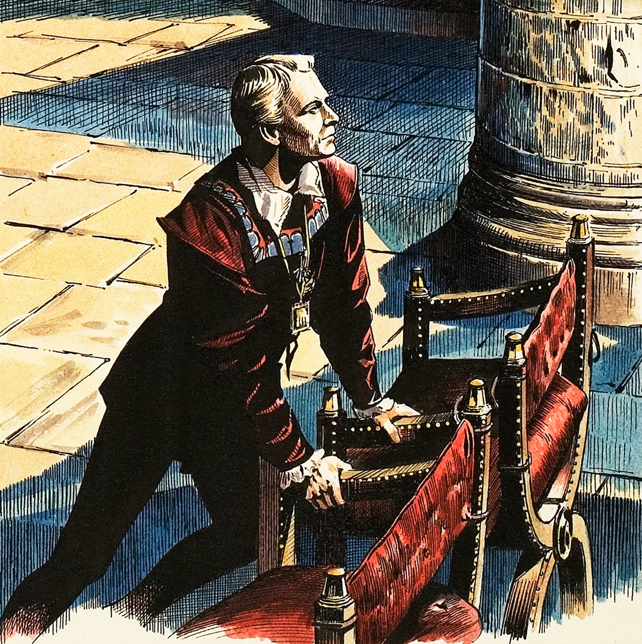 Laurence Olivier no papel de Hamlet de Dan Escott
