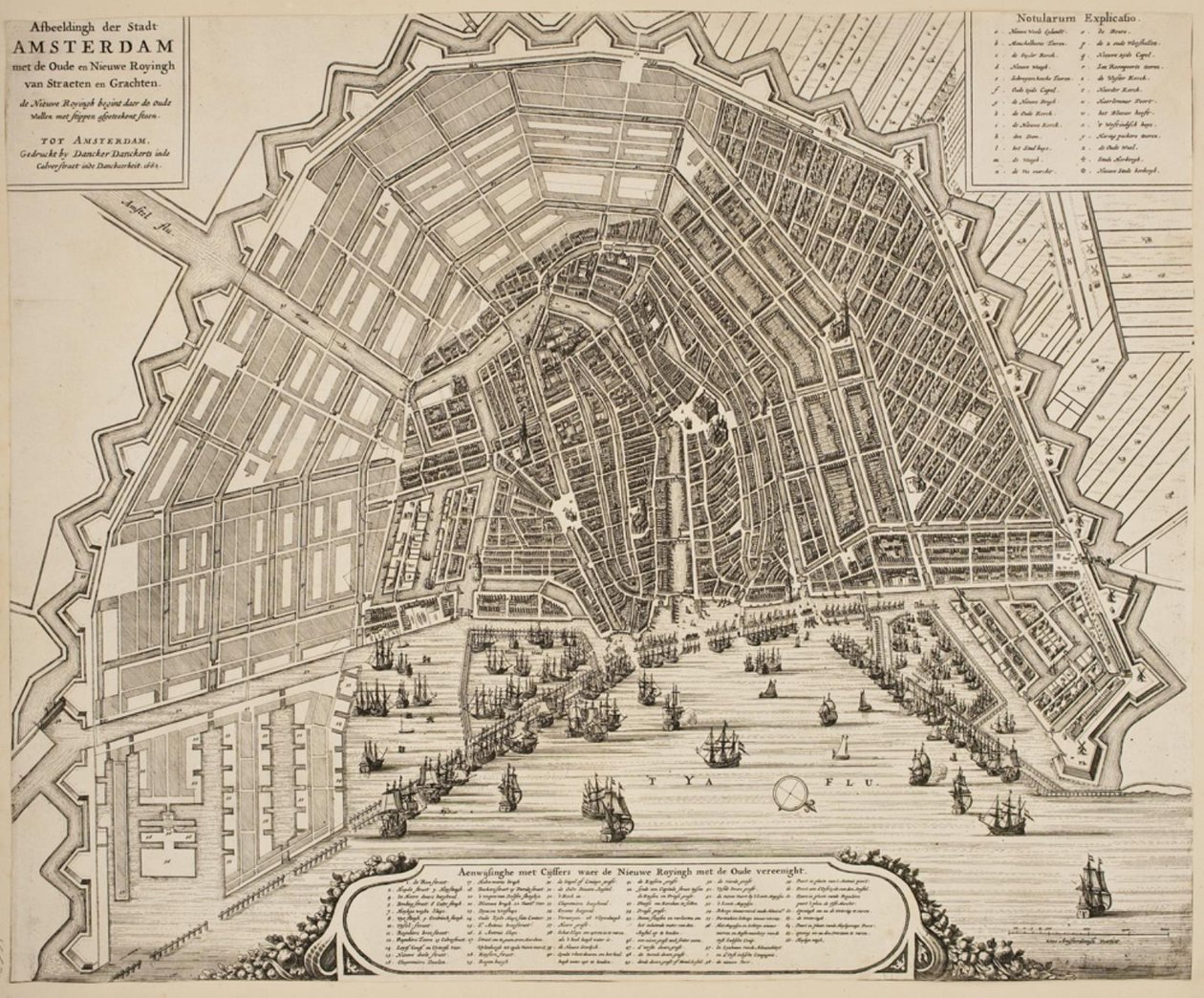 Planta baixa de Amsterdã de Dancker Danckerts