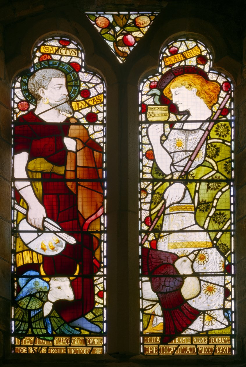 São Lucas e São João, Catedral St Machars, Aberdeen, 1871 de Daniel Cottier