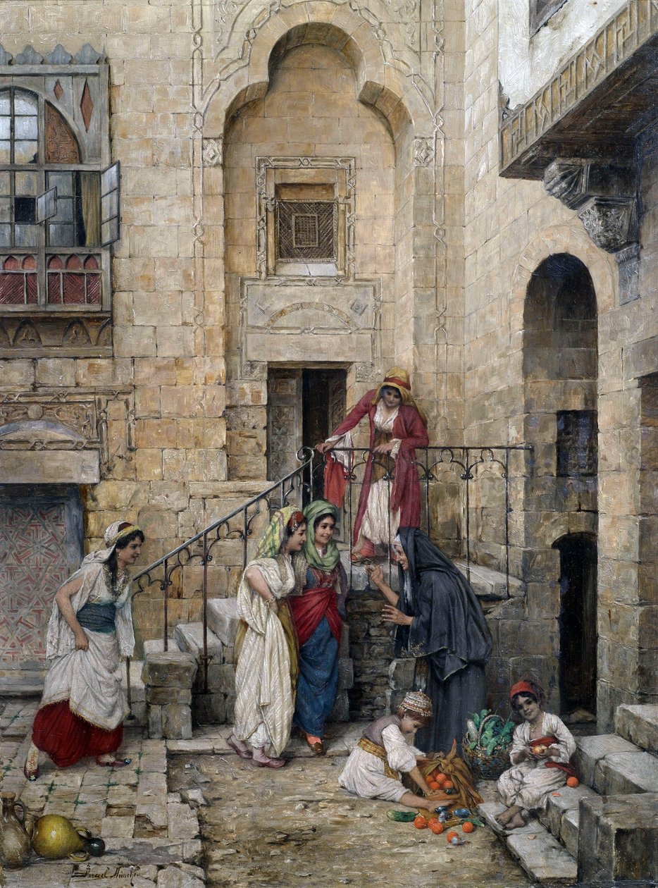 Senhoras de harém no pátio de um palácio. de Daniel Israel