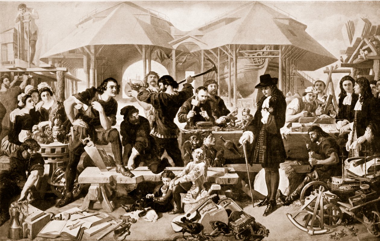 Pedro, o Grande, no Deptford Dockyard de Daniel Maclise