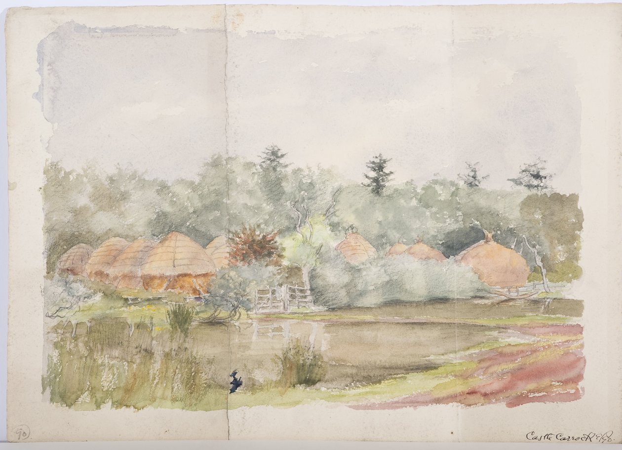 Castelo Carrock, 1898 (lápis e wc no papel) de Daniel Oliver
