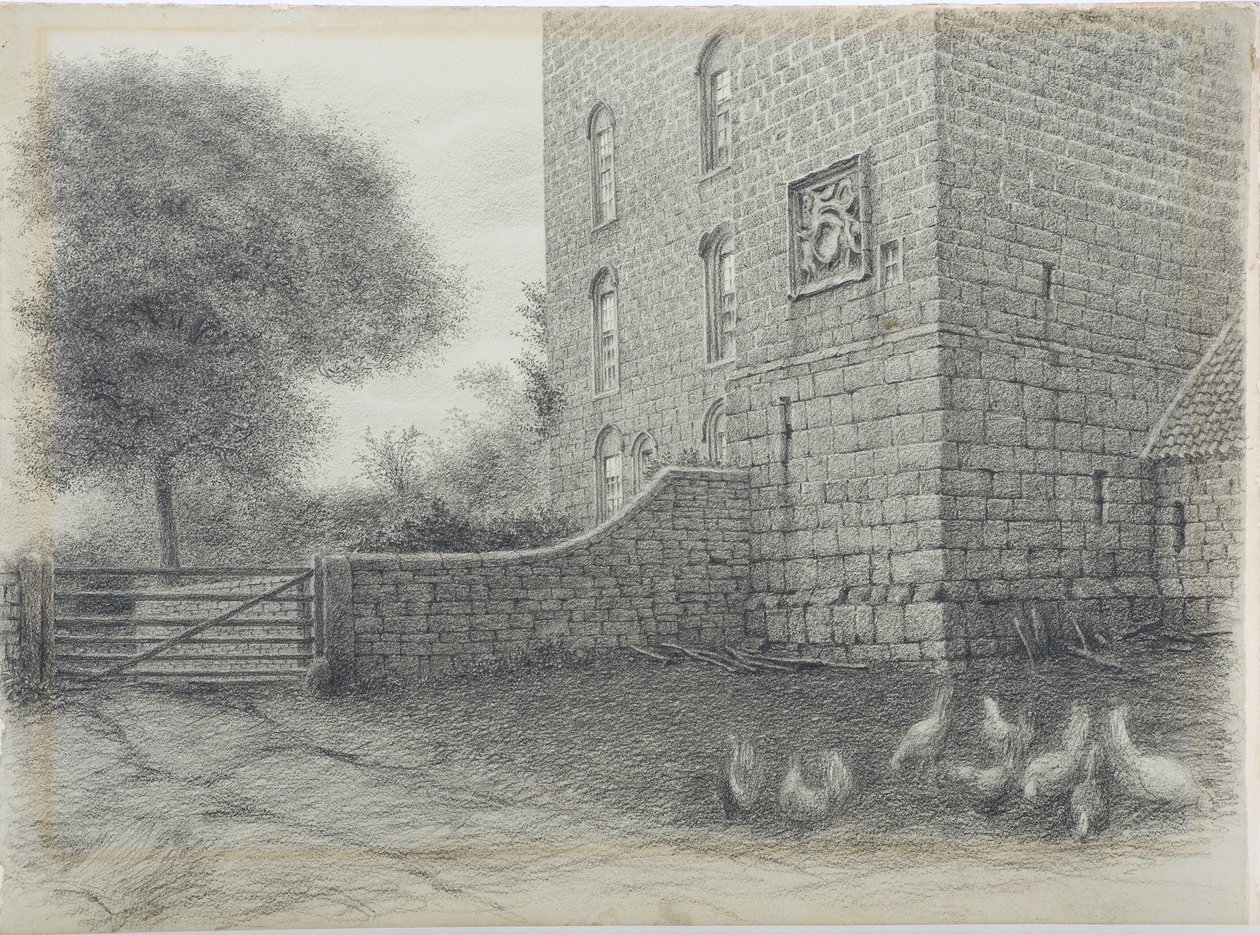 Parque Cockle, Northumberland, c.1916 (carvão sobre papel) de Daniel Oliver