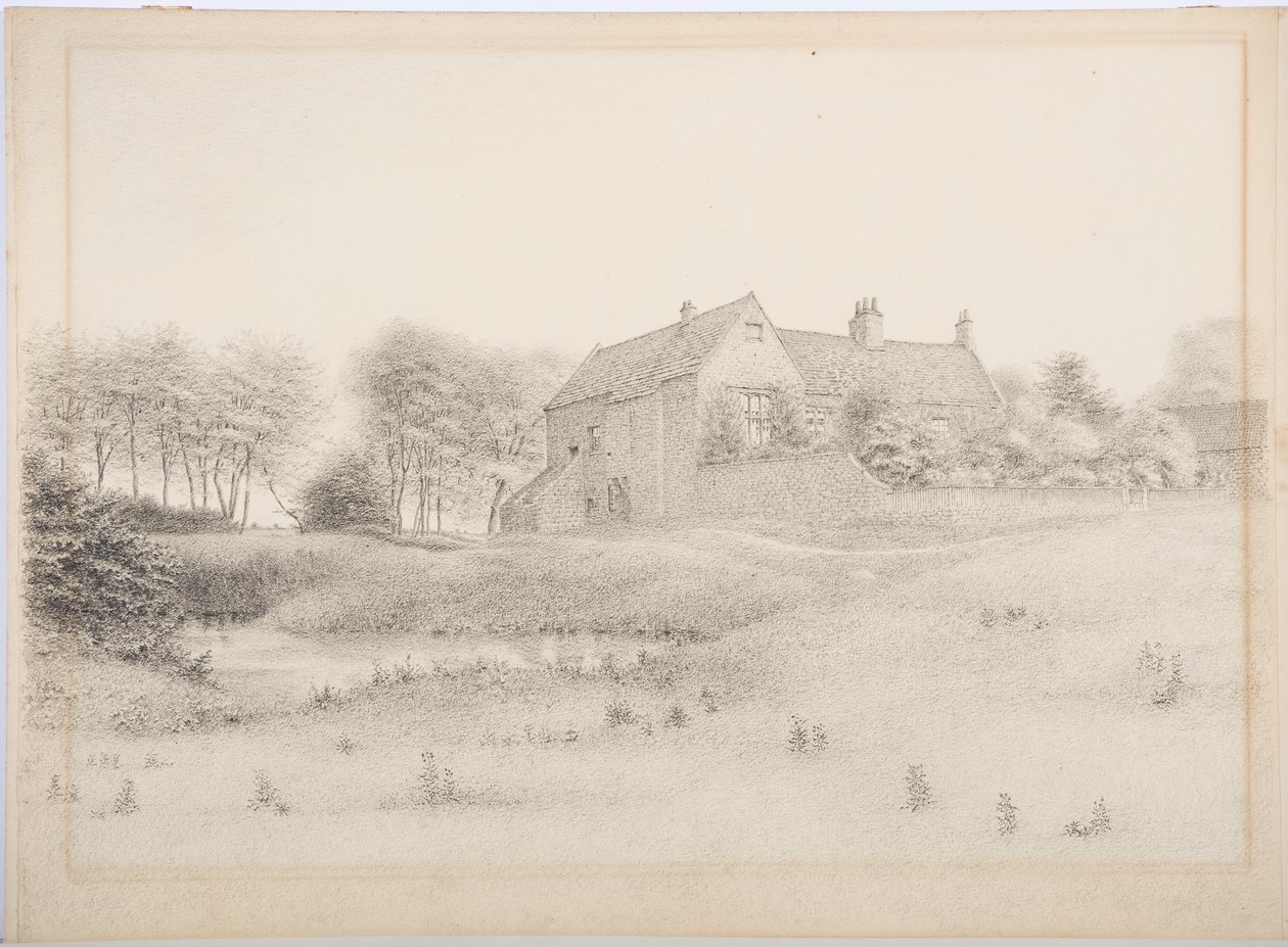 Castelo de Ogle, c.1916 (carvão sobre papel) de Daniel Oliver
