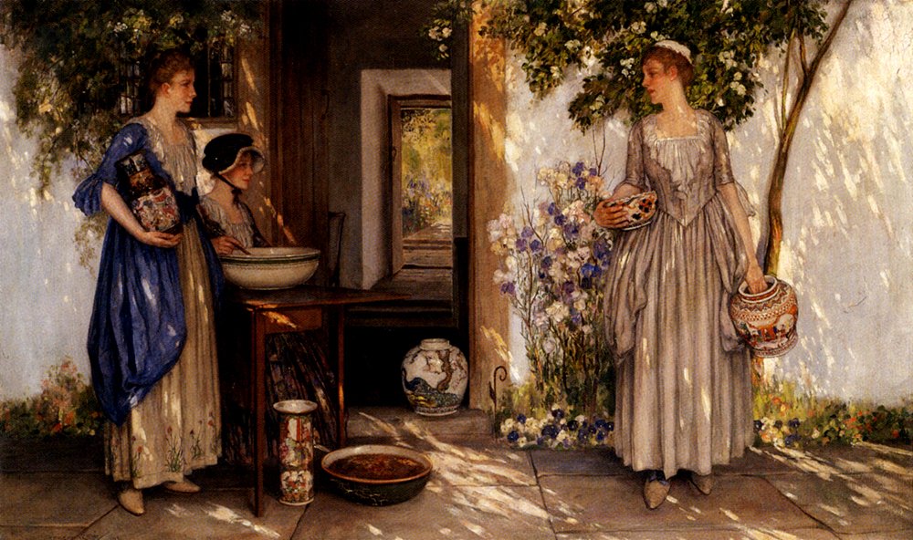 Jeanne no terraço de Daniel Ridgway Knight