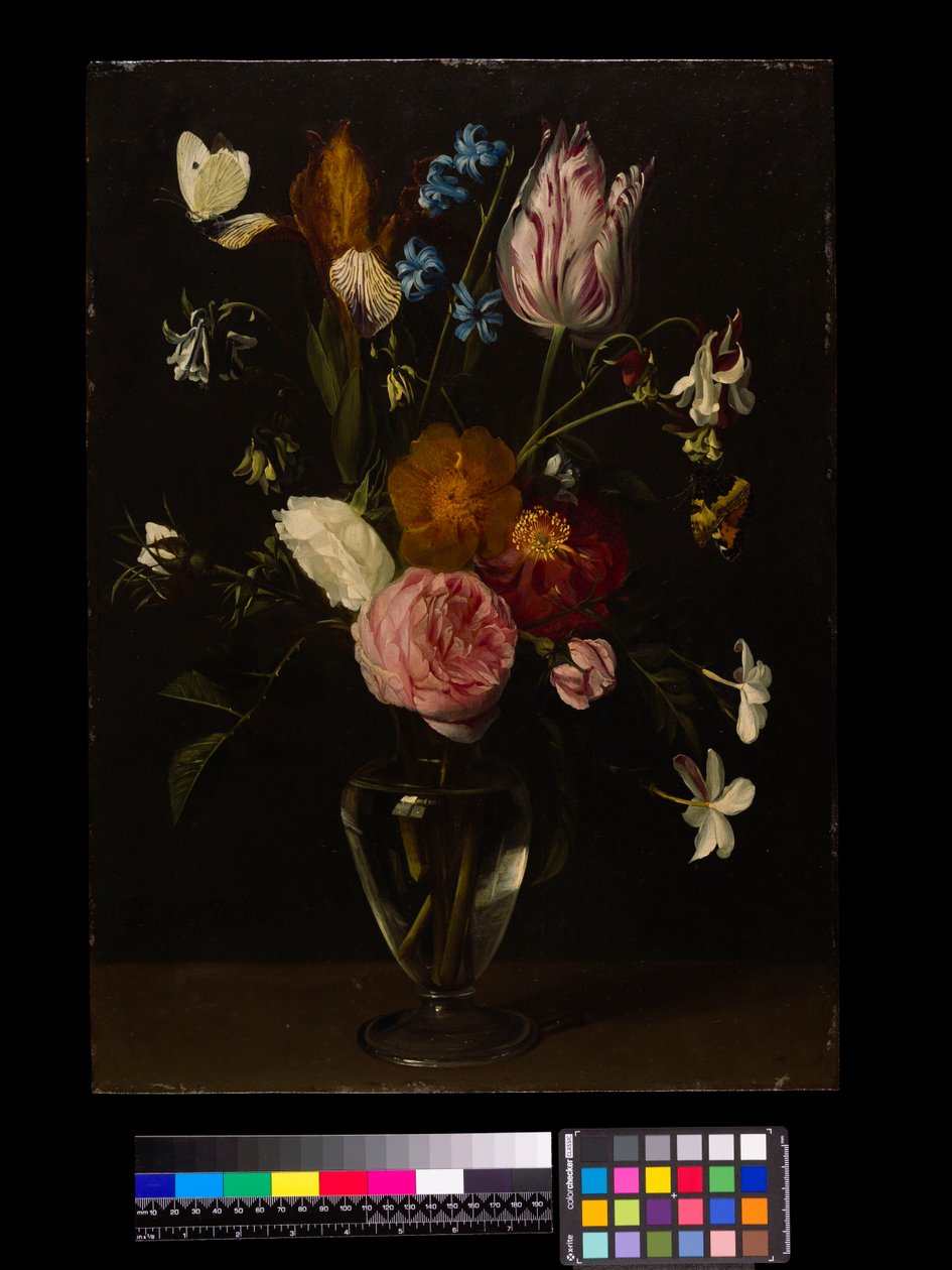 Um vaso de flores (óleo em cobre) de Daniel Seghers