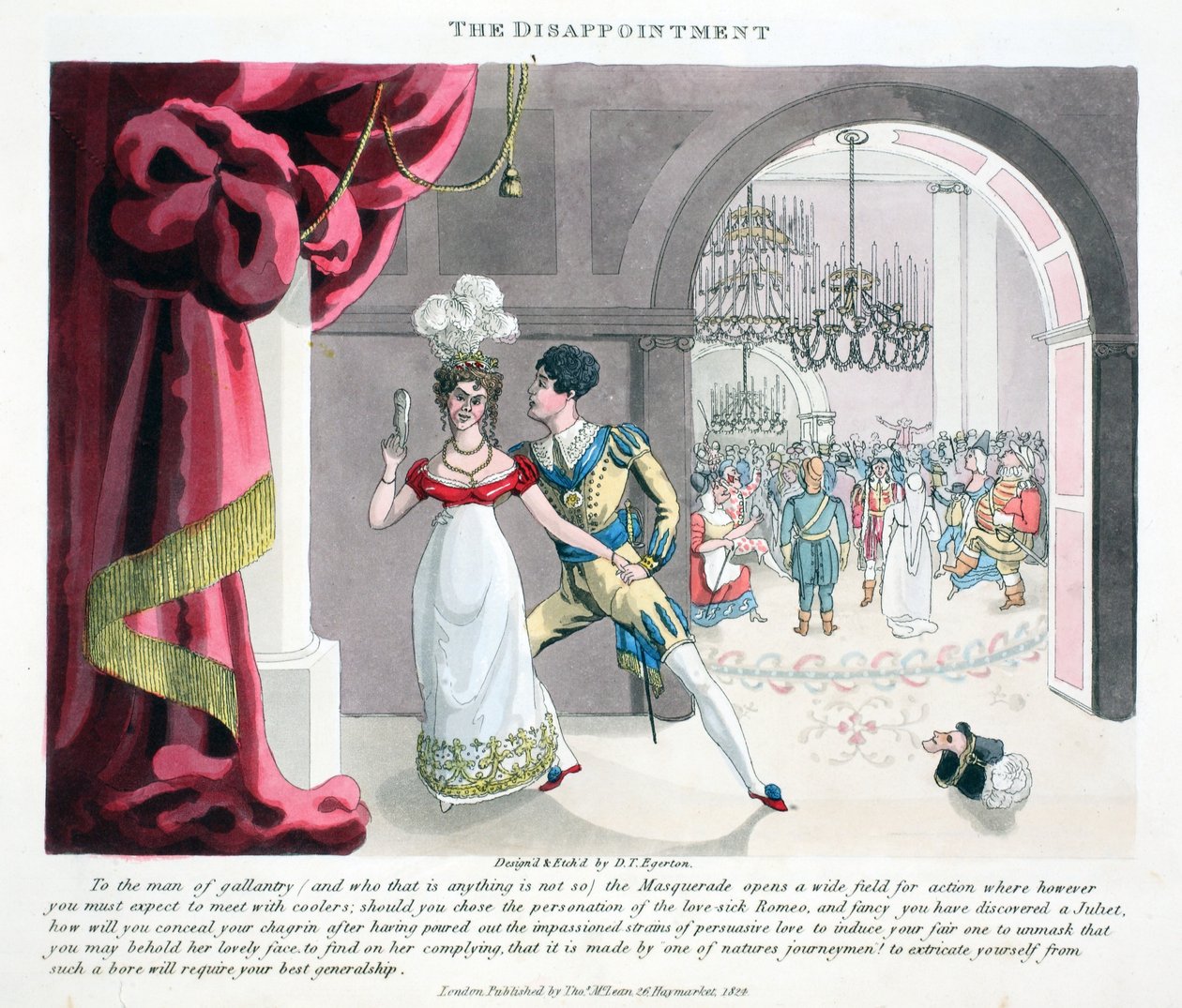 A decepção, ilustração de &39;moda furos ou refrigeradores em alta vida&39; por Peter Quiz, pub. Thomas McLean, Londres 1824 (gravura colorida à mão) de Daniel Thomas Egerton