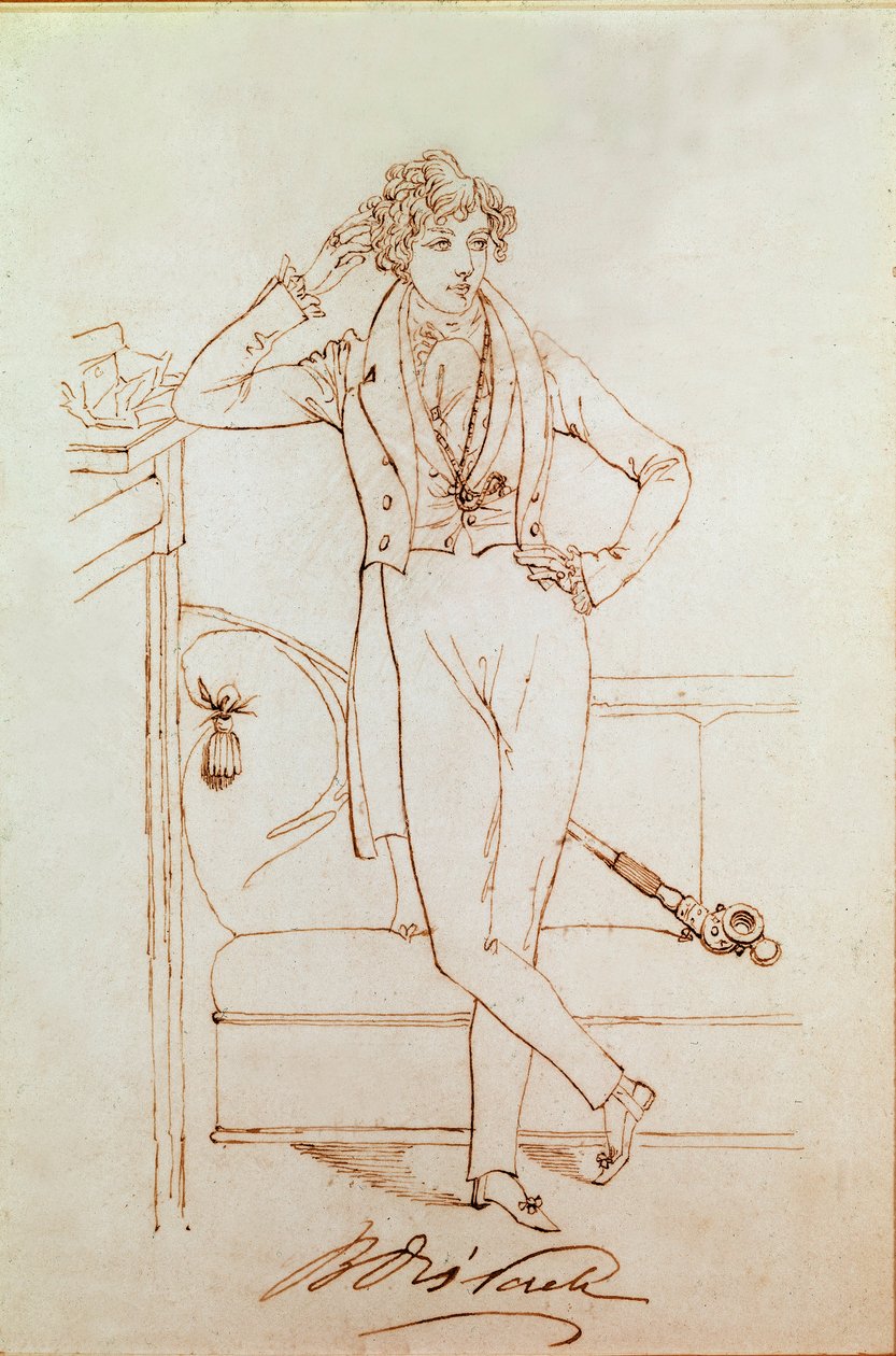 Retrato de Benjamin Disraeli, político britânico e fundador do Partido Conservador de Daniel Maclise