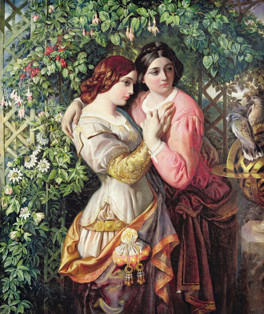 Rosalind e Celia, c.1845 (óleo sobre tela) de Daniel Maclise