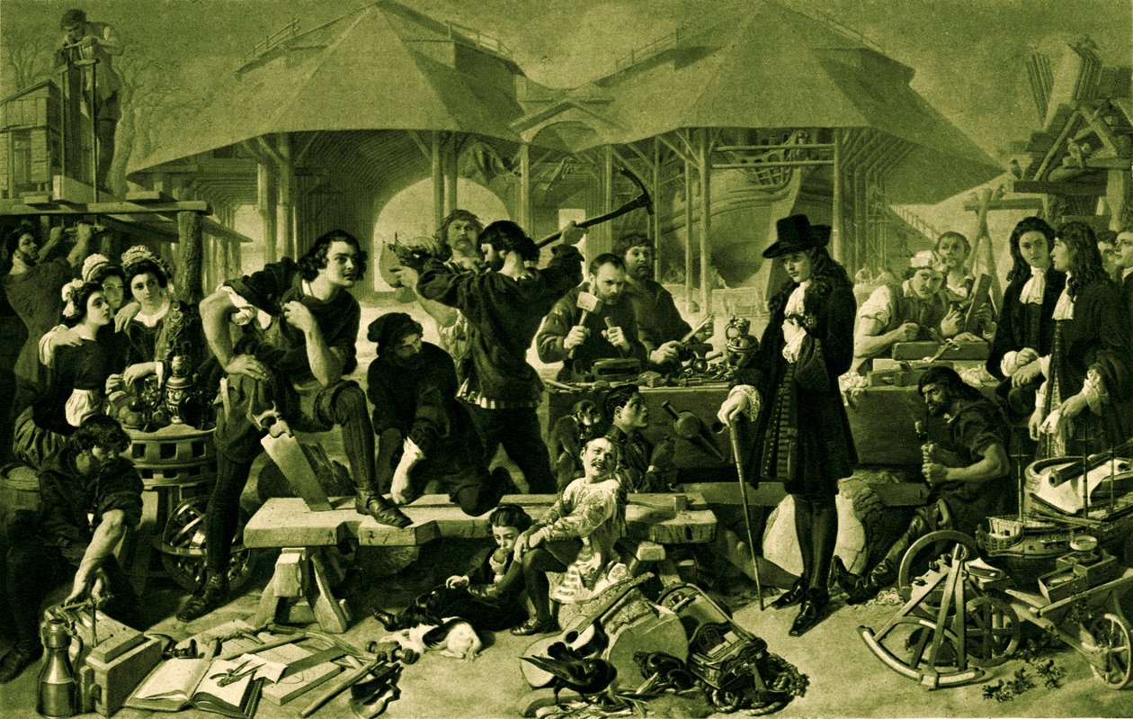 Pedro, o Grande, no Deptford Dockyard de Daniel 1806 70 Maclise