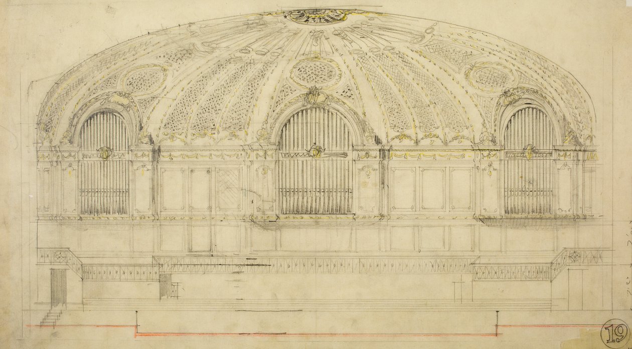 Orchestra Hall, Chicago, Illinois, Seção, 1904. de Daniel Burnham