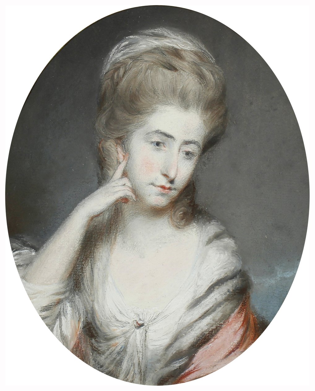 Williamza Moore, antes de 1800 (grafite e pastel no papel) de Daniel Gardner