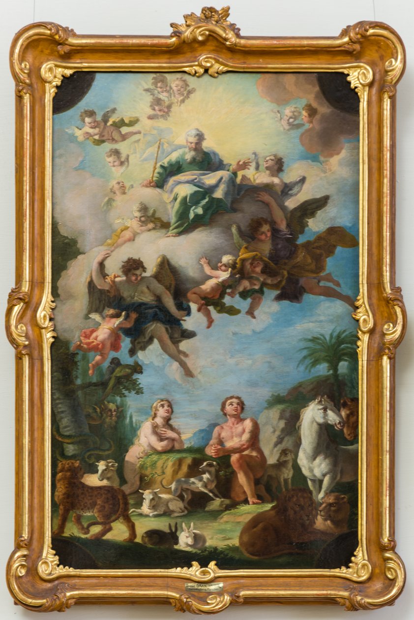O Paraíso (esboço para um fresco do teto da basílica de Sonntagberg, Baixa Áustria) de Daniel Gran