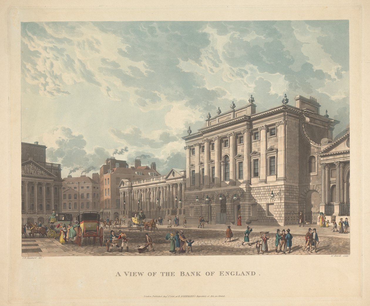 Uma Vista do Banco de Inglaterra de Daniel Havell