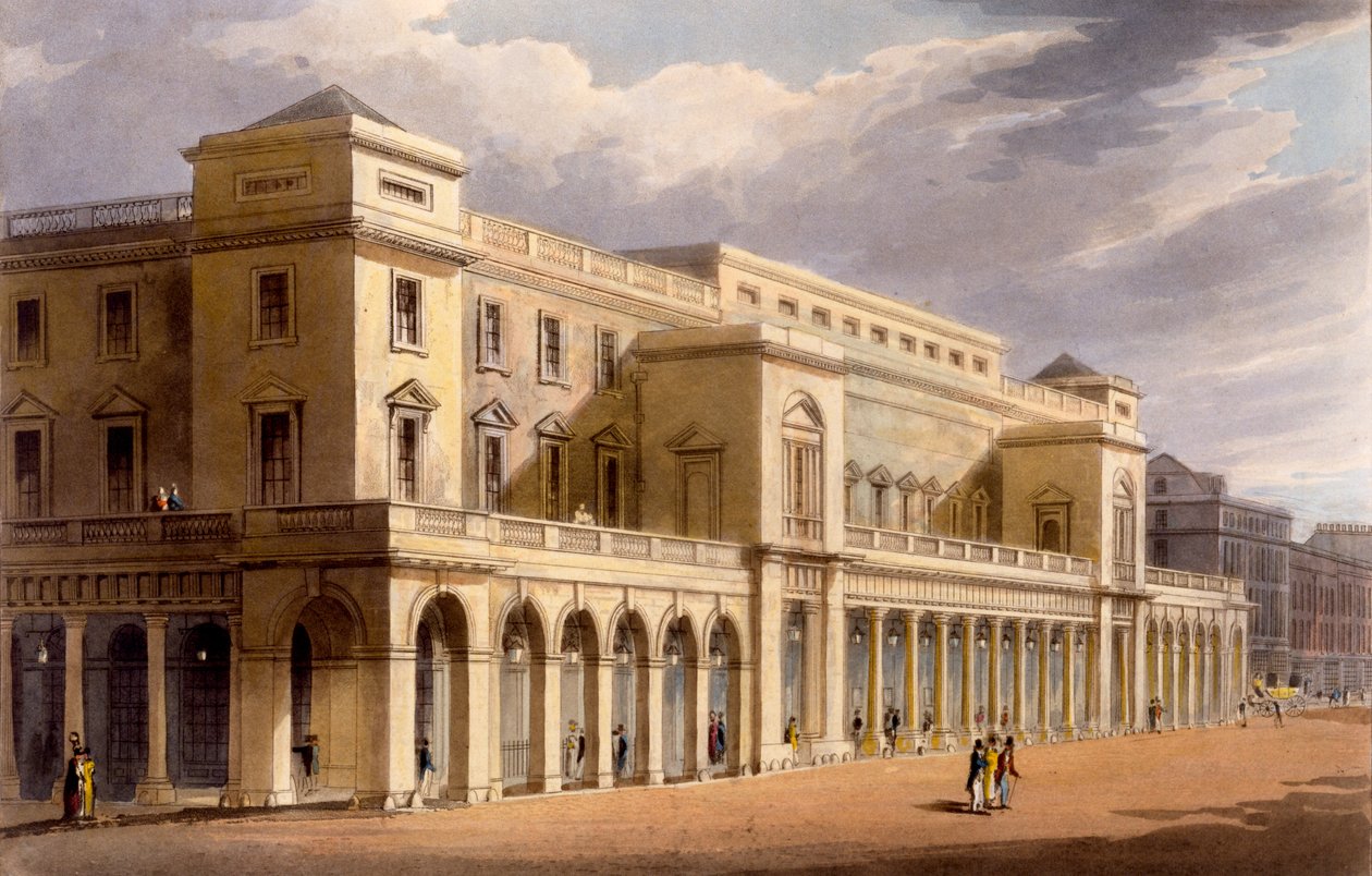 A Opera House, anteriormente o Lyceum, Londres, 1826 de Daniel Havell