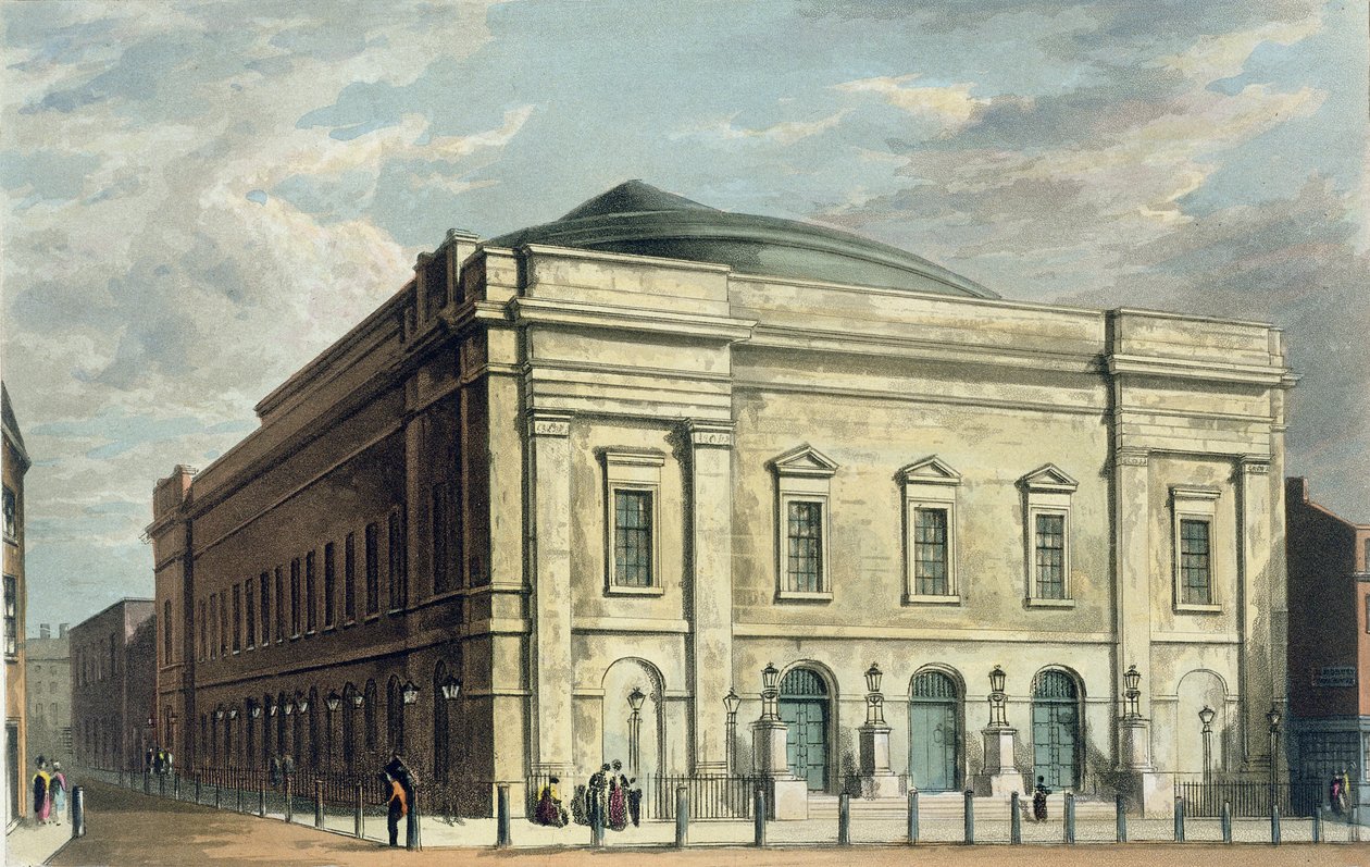 Theatre Royal, Drury Lane, em Londres, projetado por Benjamin Wyatt em 1812, 1826 de Daniel Havell