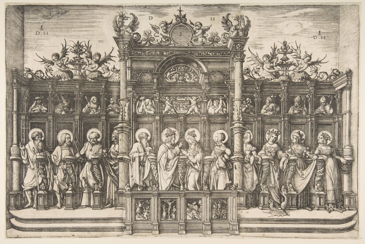 Grande coral com Cristo abençoando a Virgem, ca. 1518-20. de Daniel Hopfer