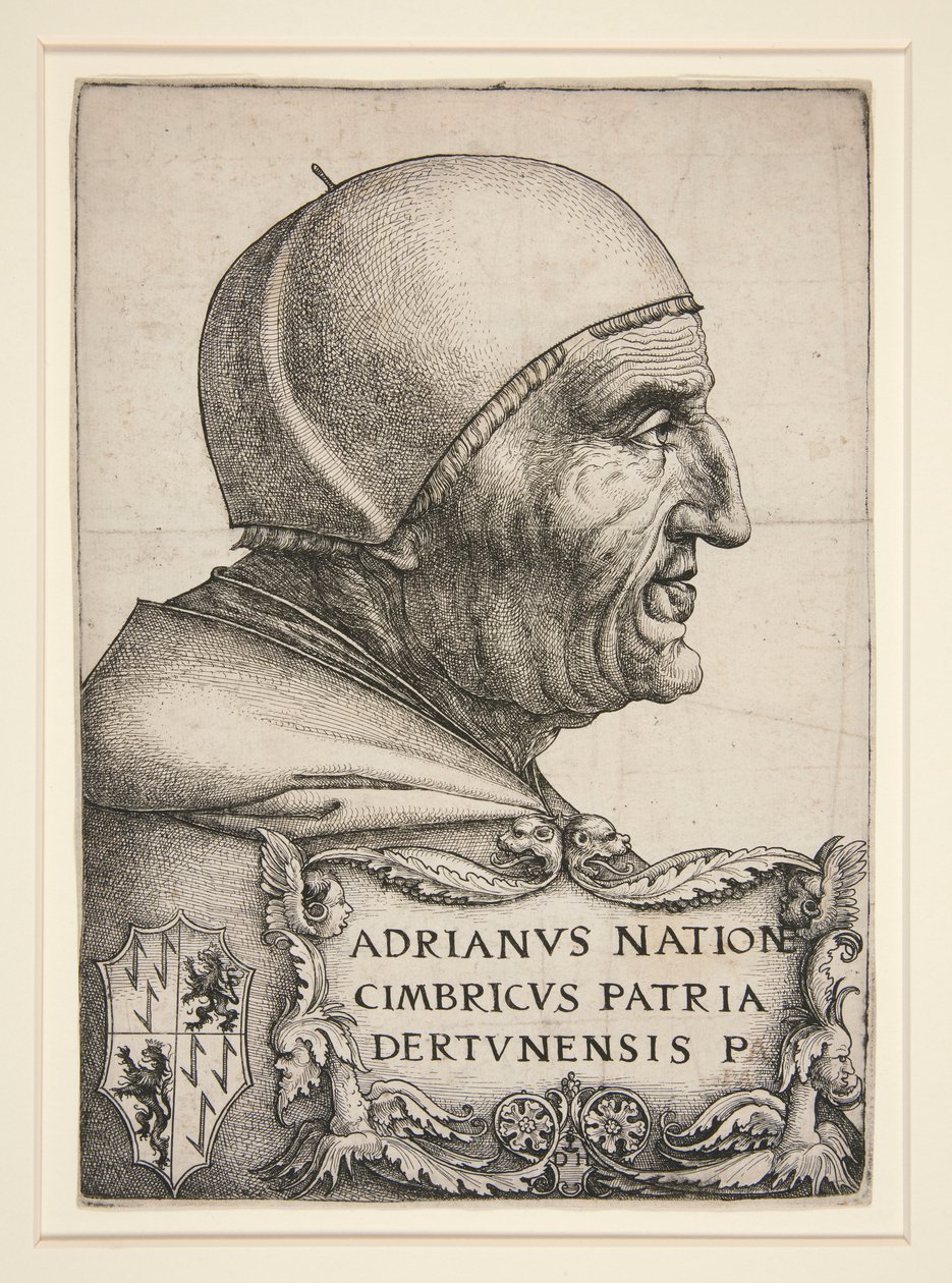 Retrato de Adrien VI (Hadrian VI, Papa 1522-1523) de Daniel Hopfer