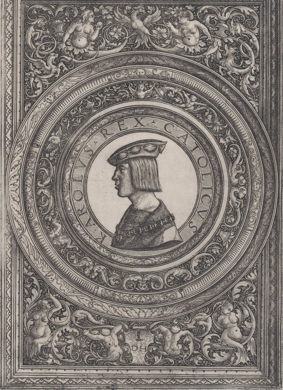 Retrato do imperador Carlos V, ca. 1519. de Daniel Hopfer