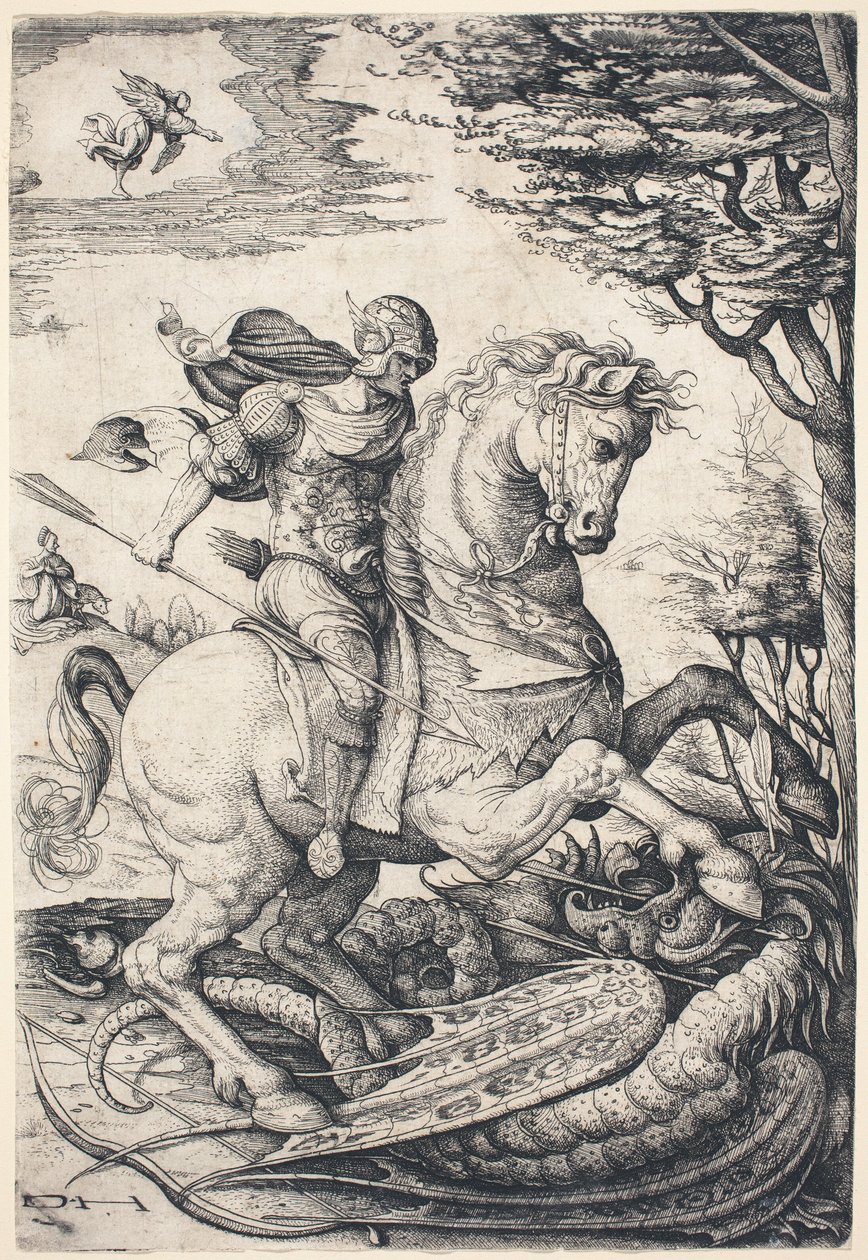 São Jorge a cavalo matando o dragão de Daniel Hopfer